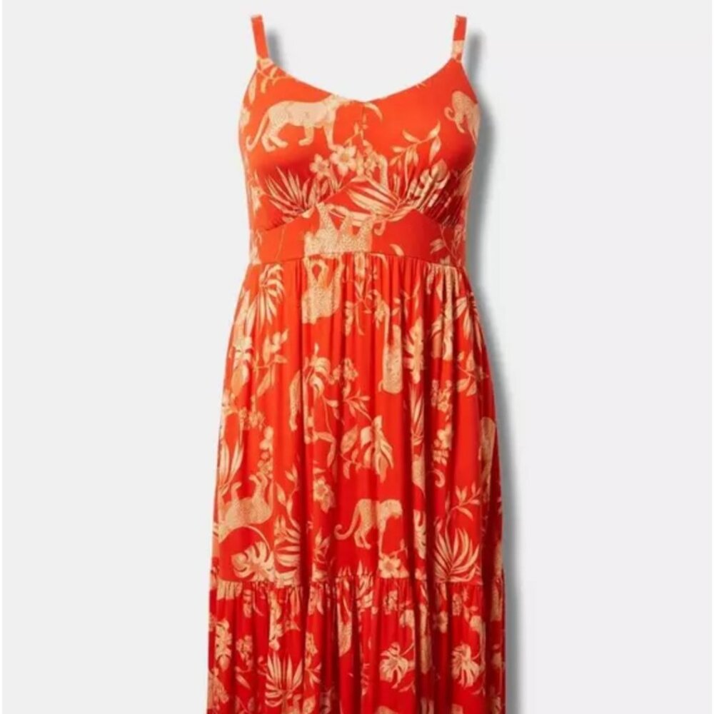 Torrid Orange Jungle Animal Print Dress